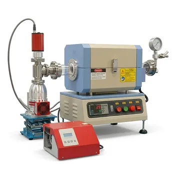 带集成涡轮泵系统和 8 英寸加热区的 1200°C 高真空紧凑型管式炉