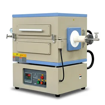 用于材料研究的1500°C分体式管式炉，配备氧化铝管和真空密封法兰