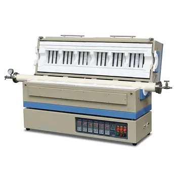 六温区开启式管式炉（带氧化铝管及真空法兰），适用于1500°C高温热处理及CVD工艺