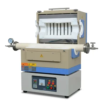 高温 1600°C 分体式管式炉，可选配真空法兰及阀门，支持 60mm/80mm 刚玉管