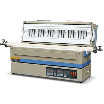 带氧化铝管和水冷法兰的1700C高温六温区分体式管式炉