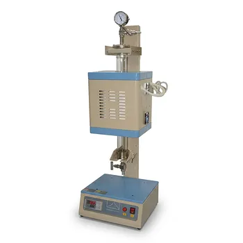 紧凑型立式对开式石英管式炉，配不锈钢真空法兰，适用于快速热淬火及受控气氛材料处理