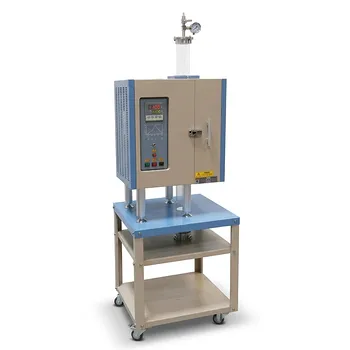 1100°C 分体式立式管式炉，配备80mm石英管及不锈钢真空法兰