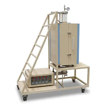 五区分体式立式管式炉，最高1200°C，配4英寸石英管和不锈钢真空法兰