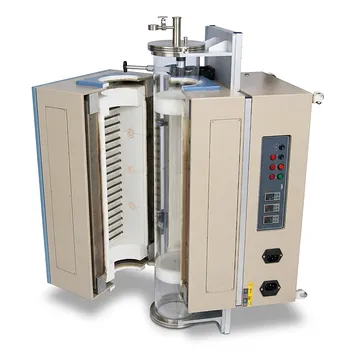 大型立式三温区管式炉，配备8英寸或11英寸石英管及高真空法兰，最高温度1200°C