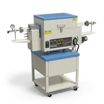 4英寸双温区旋转CVD管式炉，用于高温电池材料合成及先进材料煅烧