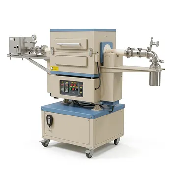 适用于高温材料合成的1500ºC最高温双温区旋转管式炉，配备60毫米外径氧化铝管