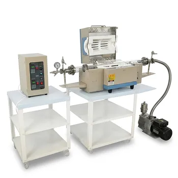 用于粉末CVD涂层和核壳材料合成的1100°C双温区旋转管式炉