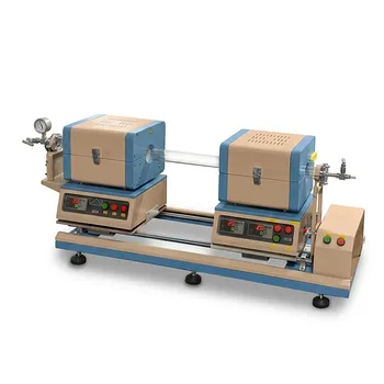 用于二维过渡金属硫族化合物生长与材料升华研究的高温1200℃自动滑动双温区管式炉