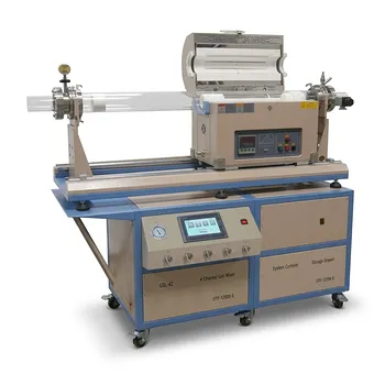 双管 100mm 80mm CVD 滑动炉，配备 4 通道气体混合与真空系统
