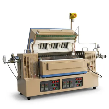 三温区氢气管式炉，配82mm高温合金管与双氢气探测器，1200℃高温材料处理系统