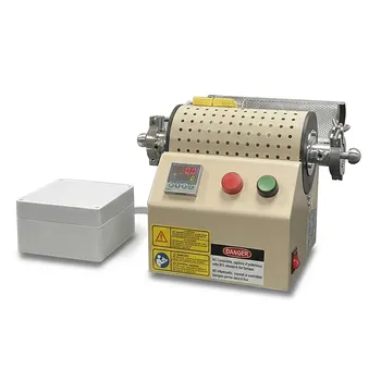 1000°C 微型管式炉，配有 20mm 石英管及真空法兰，适用于材料科学研究及受控气氛下的小型样品处理