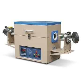 1200°C高温分体式管式炉，配铰链式真空法兰及4英寸石英管，适用于实验室研究