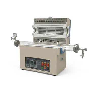 1200°C 三温区可开启式管式炉，带18英寸加热长度和真空法兰